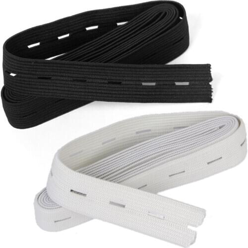 2pcs 1.5M Elastic Band with Buttonhole Elastic Strap for Clothing, Pants Sewing