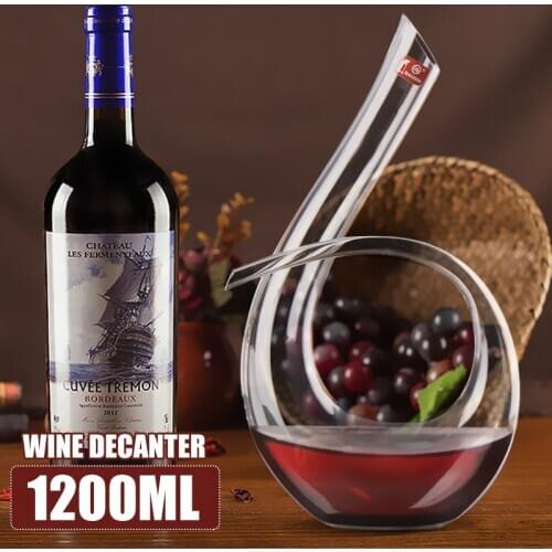 1200ML 6 Shape Decanter Handmade Crystal Red Wine Brandy Champagne Glasses Decanter Bottle Jug Pourer Aerator For Family Bar