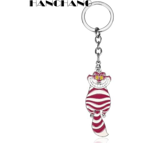 HANCHANG Accessories Unique Jewelry Keychain Animal Cute Cat Pendants Key Chain Cartoon Keyrings