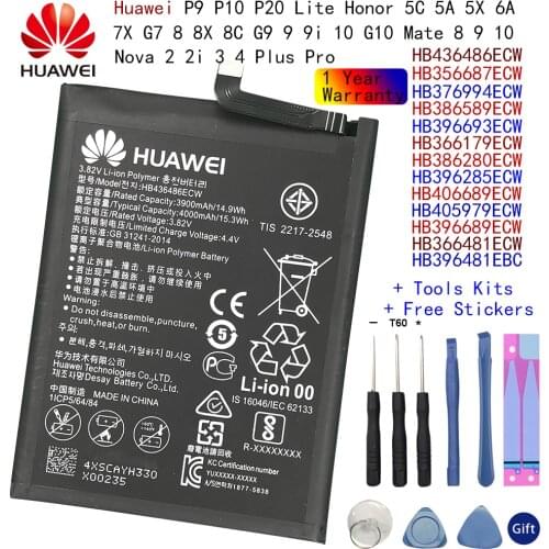 Huawei honor 8 9 10 9i 10 Lite V9 Nova 2 3 4 2i Honor 6C 5A 7A 8A Mate 8 9 10 10 Lite 10/10 Pro P20 P10 plus Original Battery