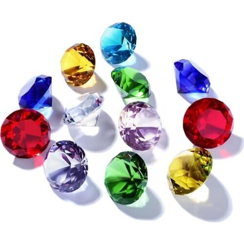 Colorful Crystal Diamond Pink Red Blue Paperweight Giant Jewel For Happy Birthday Wedding Party Favour Decoration Gift toys