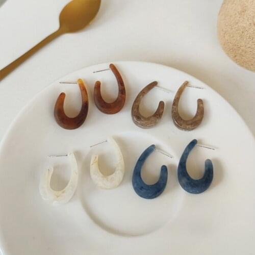 Lifefontier Vintage Unusual Acrylic Drop Earrings For Women Geometric Hanging Earrings Korean Fashion Jewelry Trendy 2021