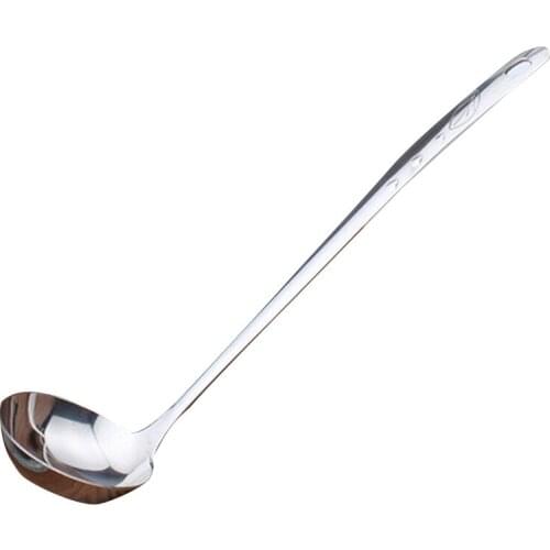 Stainless steel 6 minute soup spoon hot pot slotted spoon long handle soup shell leaf dripping soup leak kitchen cooking