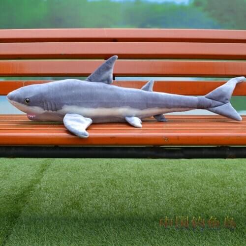 Small size plush gray shark toy simulation shark doll gift about 100cm 2586