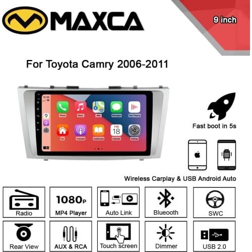 MAXCA 9 inch Wireless Carplay Android auto radio For Toyota Camry Multimedia Video Player
