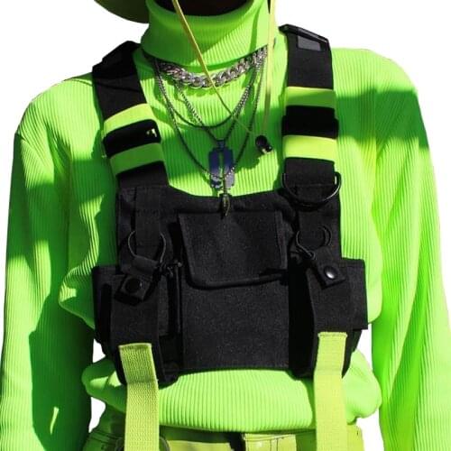 Fashion Hip-Hop Chest Bags For Men Tactical Streetwear Style Harness Front Pouch Holster Waistcoat Chest Rig Bag G131