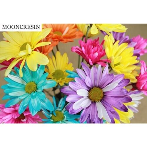 MOONCRESIN New 5D Diy Diamond Painting Cross Stitch Full Resin Handcraft Embroidery Colorful Flower Needlework Mosaic Art Kits