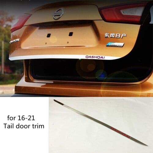 For Nissan Qashqai 2016 2017 2018 2019-2021 Stainless steel Rear Trunk Door Handle Cover Tail Gate Trim Bezel Molding Styling