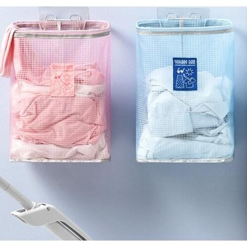 NHBR 2 Pcs Wall Mounted Breathable Laundry Basket Foldable Dirty Clothes Basket for Bathroom Clothes Storage