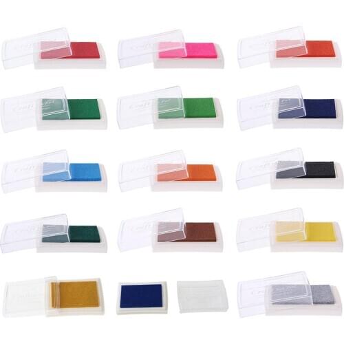OOTDTY Colorful Oil Ink Pad Rubber Stamp Partner Craft DIY Scrapbook Rainbow Decoration