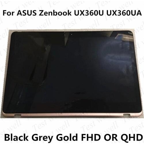 Original 13.3 inch FHD or QHD for Asus UX360U UX360UK UX360UA UX360UD LED LCD Touch screen Digitizer Assembly with FRAME