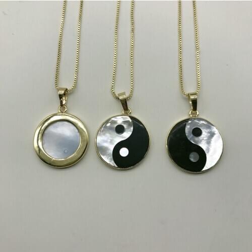 5pcs/lot Chinese Yin and Yang Shell Necklace Shell Necklaces & Pendants For Fashion Jewelry