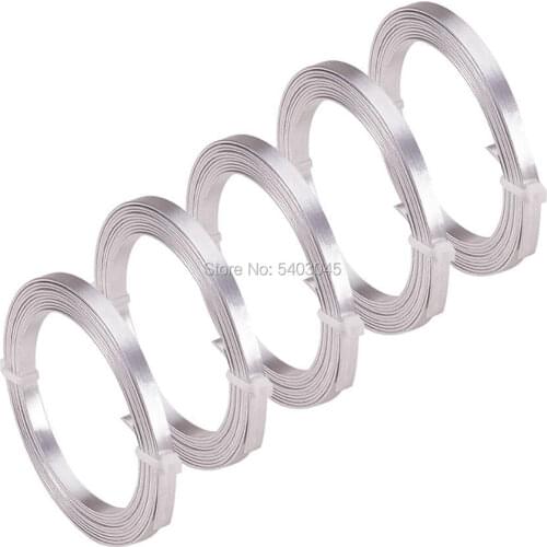 5 Rolls 3mm 5mm Flat Aluminum Wire for DIY Jewelry Making Findings Silver