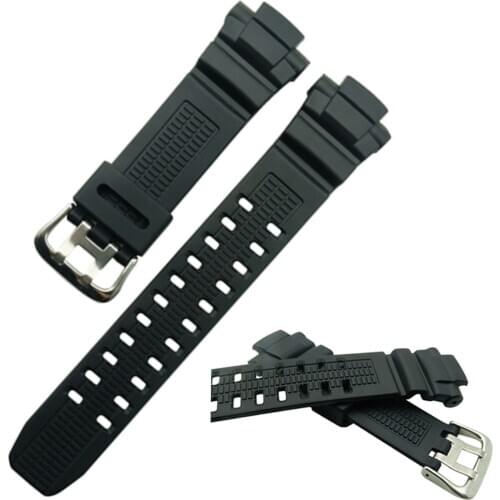 Watchband for GW-3500B GW-3000B GW-2000 Sport Watch Band Black Soft Silicone Rubber Pin Buckle Strap for Man Bracelet+Tool