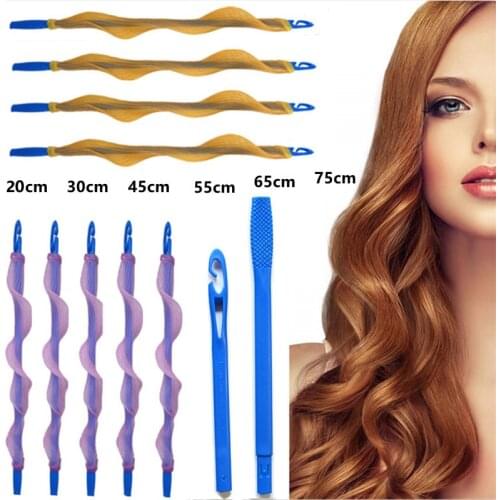 Hair Rollers Soft hair curlers for women waves without heat Spiral Round Curls 6 Different sizes 18pcs/set