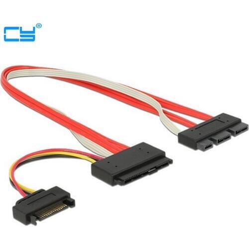 SFF-8639 SATA 3.2 Express 18pin (7+7+4) & 15Pin Power to SFF-8482 SAS Express 29pin Data Raid Cable 30cm