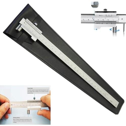0-250mm Parallel Crossed Caliper with 2 Carbide Scriber/Needle Stainless Steel Vernier Calipers Marking Gauge Marking Tool