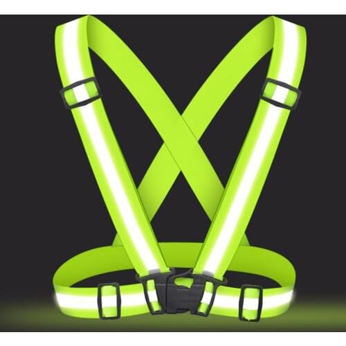 Reflective Vest Unisex High Visibility Adjustable Safety Vests Elastic Stripe Security Traffic Night Running Cycling Vest