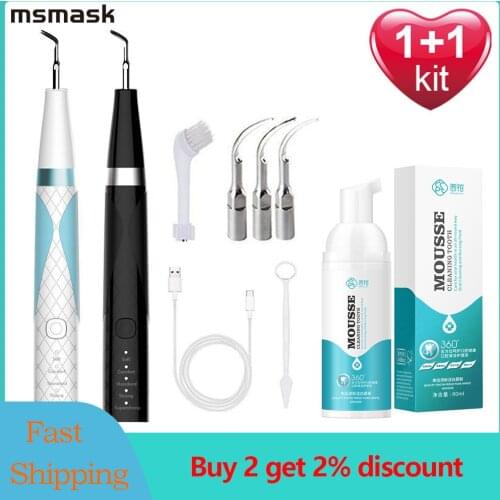 Ultrasonic Dental Scaler Remove Tartar Vibration Electric Scaler Whitening Teeth Portable Cleaning Tool Oral Care Foam Mousse