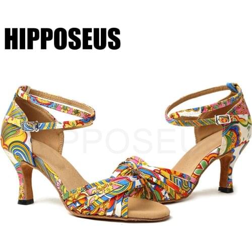 Hipposeus Girls Dance-Shoes For Women Ladies Ballroom Latin Shoes Modern Tango Jazz Dancing Shoes Folk-custom Shoe Salsa Sandals