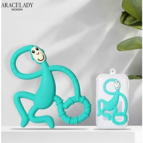 Baby Teeth Molar Rod Monkey To Bite Teether Safty Baby Teether Pacifier Cartoon Teething Nursing Safety Silicone juguete bebe