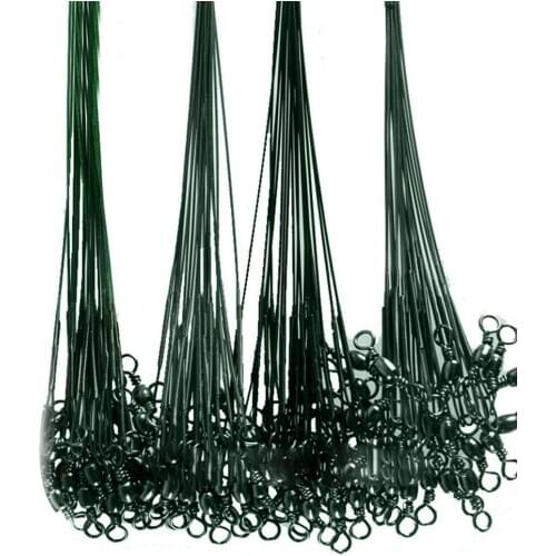 10 Pcs 28cm Durable Stainless Steel Fishing Leaders Wire Fishing Tackle Tool