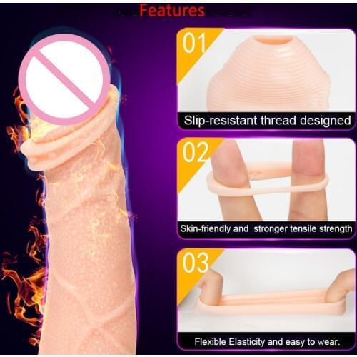 2PCS Silicone Foreskin Correction Ring Foreskin Sleeve Glans Penis Rings Cockring Ejaculation Delay Adult Sex Toys for Men Male