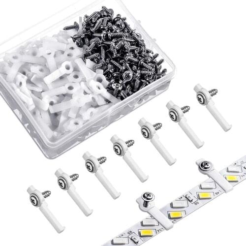 300 Pieces LED Light Strip Mounting Bracket Fixing Clip, One Side Fixing Clips with Pieces Screws for Fixing 10 mm Wide