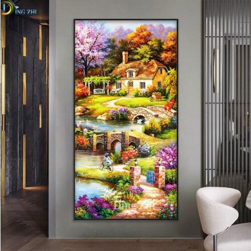 5D Diamond Painting American Country Landscape Rhinestone Cross Stitch Kit Diamond Embroidery Mosaic Handmade Art Beaded Crafts