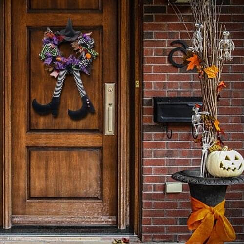Halloween Decoration Door Wreath Clown Wreath Pumpkin Wreath Pendant Window Door Hanging For Garden Porch Yard