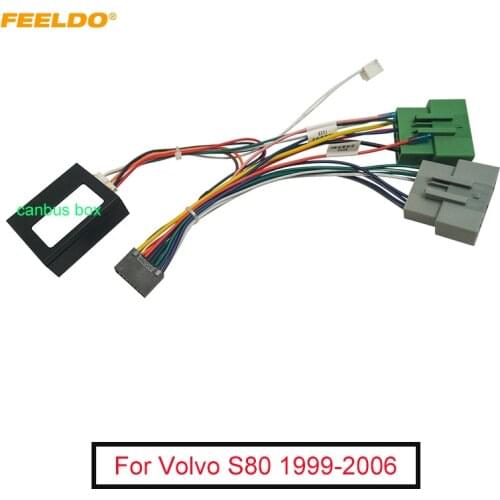 FEELDO Car 16pin Audio Wiring Harness With Canbus Box For Volvo S80 99-06 Aftermarket Stereo Installation Wire Adapter
