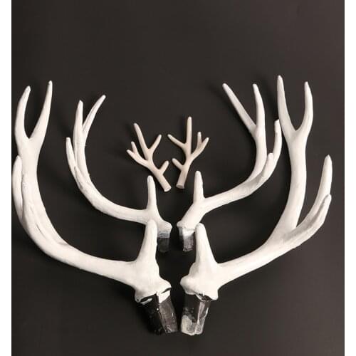 Simulation Plastic Deer Antlers Decor Cosplay Black Deer Antlers Artificial Deer Horn Headband DIY Accessory Halloween Props