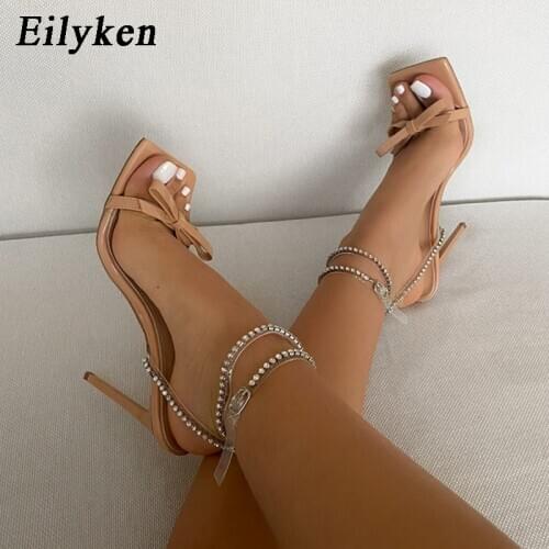 Eilyken New Butterfly-knot Gladiator Sandals Sexy high heels Sandals Summer Party Dress Buckles Pumps Women shoes