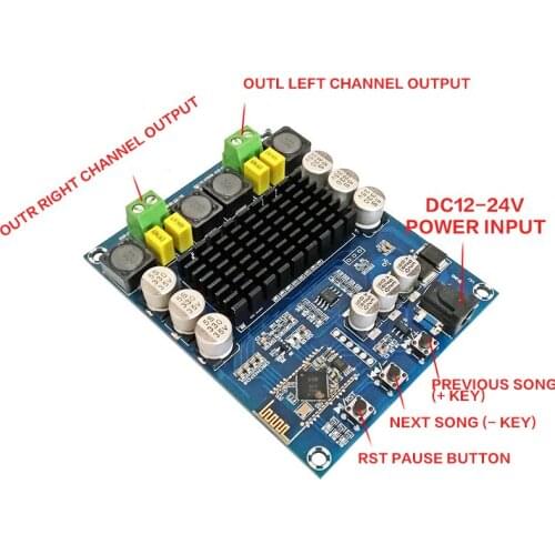 KYYSLB 120W*2 High Power Digital Amplifier Board DC12~24V TPA3116D2 Bluetooth Digital Audio Amplifier Board with Shell