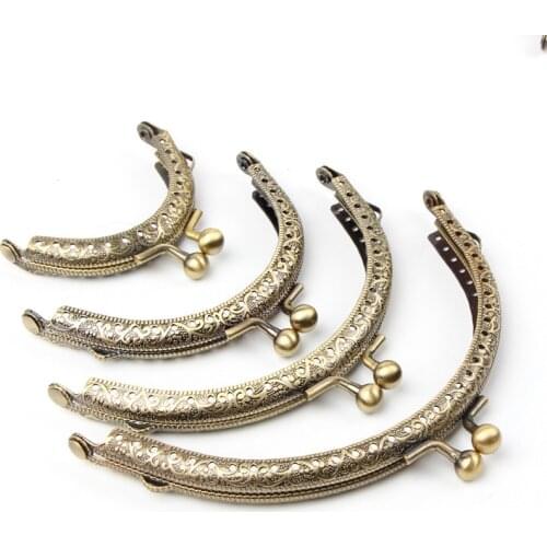 Hot Coin DIY Metal Retro Purse Frame Kiss Clasp Lock for Clutch Bag Handbag Accessories Bronze Tone Bag Hardware 6cm 8.5cm 11cm