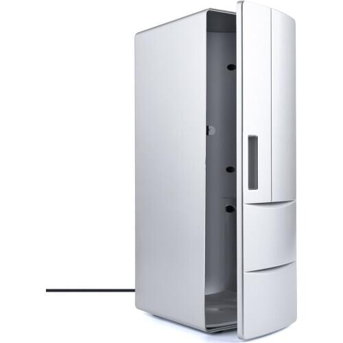 120x85x250mm Mini Portable USB Desktop Refrigerator Beverage Cooler Freezer Fridge Silver high quality Home Travel Boutique 2020