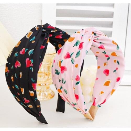 Fashion Summer Corss Headband Bezel Hair Accessories Womens Fabric Print Head Hoop Wide-brimmed Vintage Elegant Hairband 2021