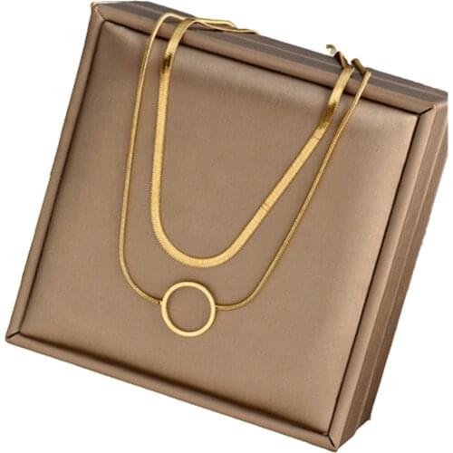 316L Stainless Steel Snake Bone Chain Double Clavicle Chain Titanium Steel Snake Chain Necklace does not fade