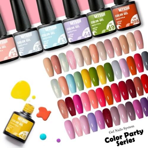 Mtssii 6ml Gel Nail Polish 88 Colors Nail Art Color & Party Series Nail Gel Colorful Soak Off UV Gel Varnish All for Nails