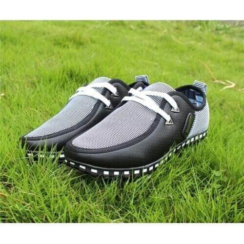 2020 New Spring Mens Leather Casual Shoes Wave Striped Patchwork Sequined Peas Shoes Men Soft PU Lace-Up Flat Shoes