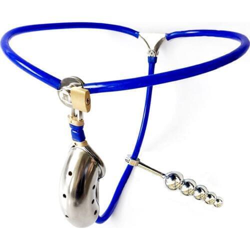 Stainless Steel Invisible Male Chastity Belt Pants With Detachable Anal Plug BDSM Bondage Metal Chastity Device Sex Toys For Men