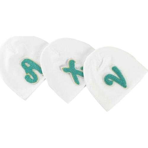 0-3 Months Newborn Soft Cotton Beanies White Elastic Childrens Girl Casual Hat Baby Boy Caps With Alphabet Accessories Headwear