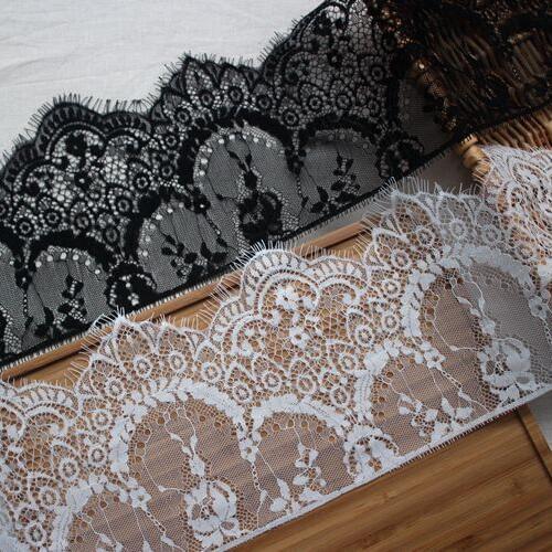 New 3M/pcs 1pcs/lot 16cm wide soft good feeling eyelash lace trim decorative veil wedding dress fabric accessories SC646