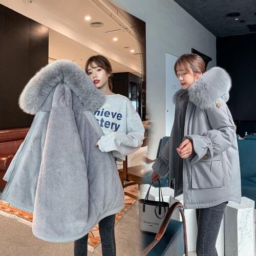 2012 new Fashion Winter Coat Women Warm Parkas Fur Linging women Jacket Loose Padded Clothes Snow Wear Big Pockets Coats