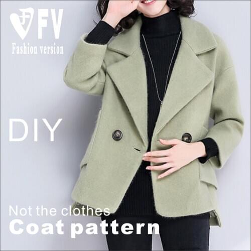 New style autumn and winter Korean coat coat pattern womens short design pattern 1:1 clothing cutting drawing BFY-218