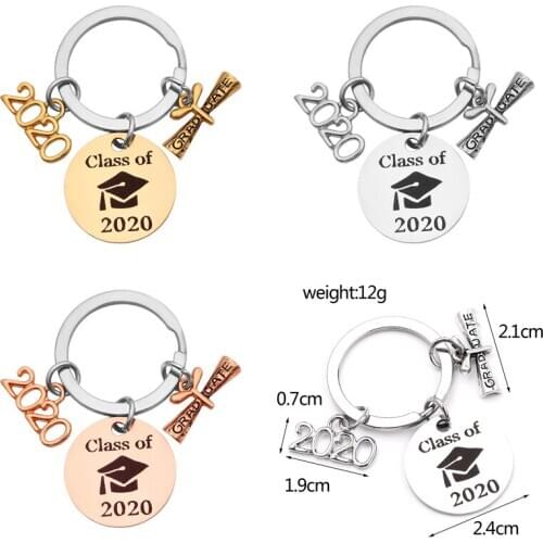 Graduation Keychain Class Of 2020 Commemorative Key Chains High School College Graduation Llaveros Gifts 3 Colors