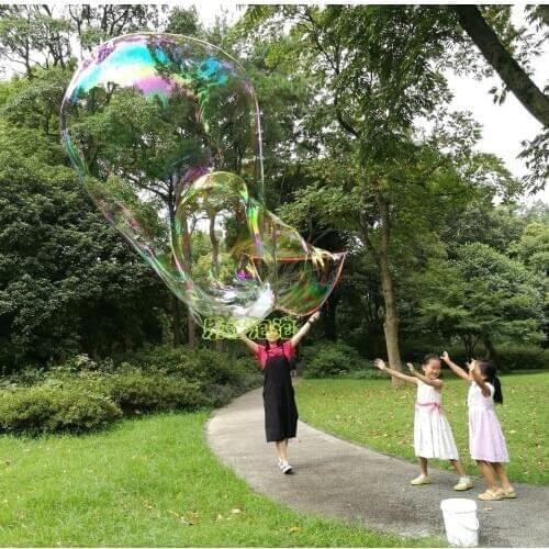 Portable big bubble tool (no bubble water solution) giant bubble double rope
