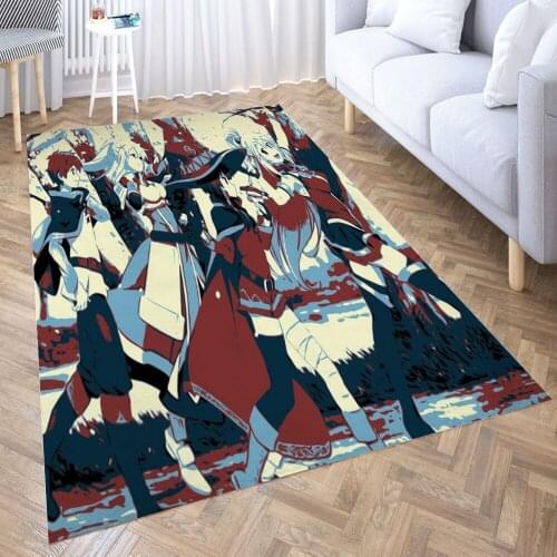 Konosuba party Carpet for Living Room 3D Anime Cartoon Rug Gamer Teen Room Bedside Lounge Rug Kids Children Floor Mats