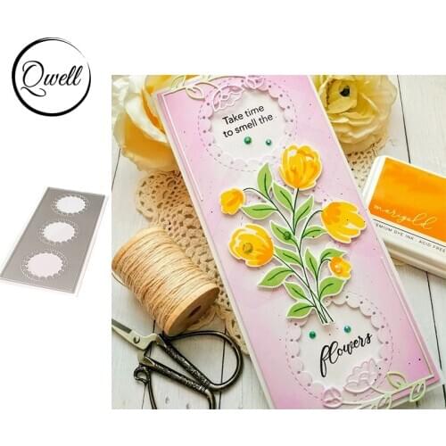 QWELL Rectangle With Hole Lace Metal Cutting Dies for Scrapbooking and Card Making Paper Embossing Craft New 2020 die cuts