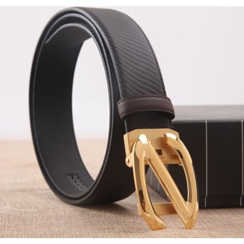 2021 New Letter Z Business Mens Belt High Quality leisure stainless steel Buckle Fashion Luxury cowhide leather Belt for men